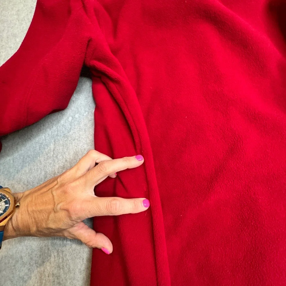 Carole Little Women's Red‎ Fleece Button Front Jacket Coat Collared